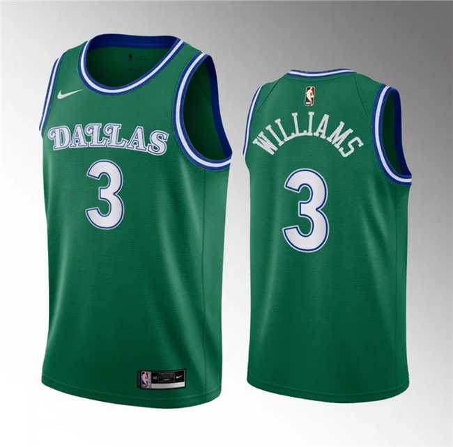Mens Dallas Mavericks #3 Grant Williams Green Classic Edition Stitched Basketball Jersey Dzhi->dallas mavericks->NBA Jersey